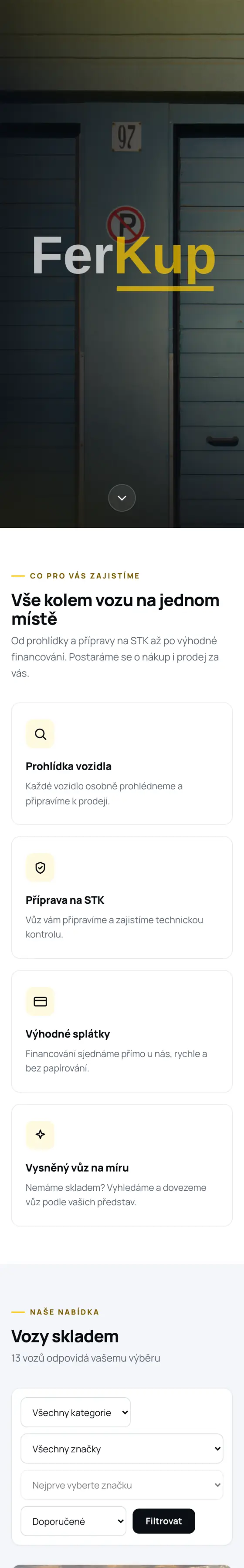 ferkup.cz, mobile layout