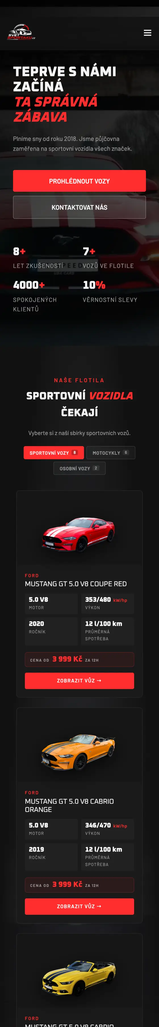 svetsportaku.cz, mobile layout